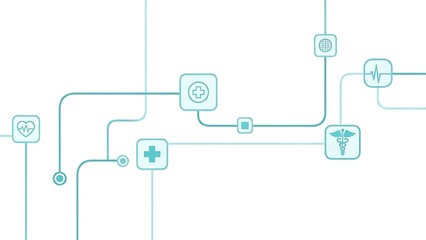 Healthcare technology, medical icons and network connections, digital health concept
