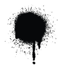 black and white grunge dripping spraying paint circle graffiti ink style ink bleed blob
