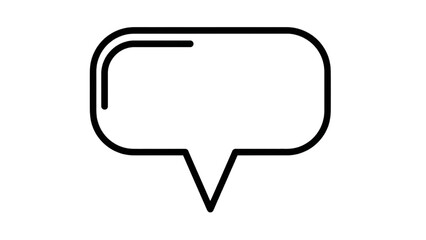Naklejka premium A minimalist black speech bubble icon on a white background