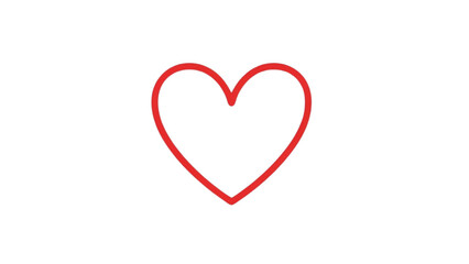 Simple red heart illustration on a white background