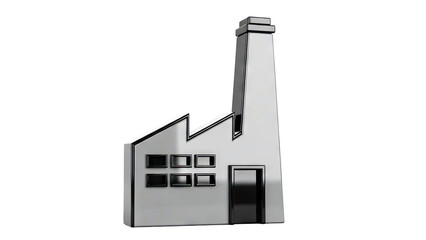 Obraz premium 3D Metallic Factory Icon