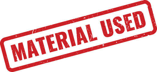 Vital Material Used Red Grunge Rubber Stamp for Tracking Production Consumption