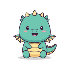 Fototapeta premium Adorable Cartoon Dragon Illustration for Kids
