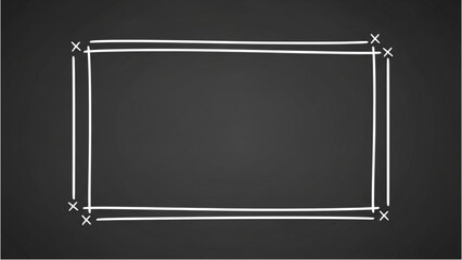 Obraz premium A minimalist white rectangular frame with subtle shadow effects on a dark gray background, viewed from directly above, showcasing a simple graphic design element.