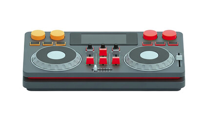 Fototapeta premium DJ Controller with Red and Orange Accents