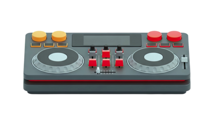 DJ Controller with Red and Orange Accents