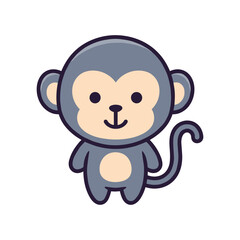 Obraz premium Adorable Cartoon Monkey Illustration