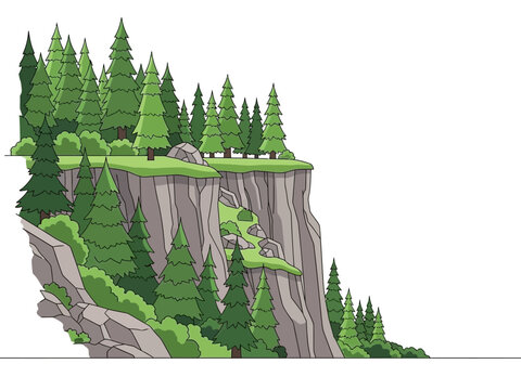 Cliffside Forest Nature's Edge Where Trees Meet the Precipice