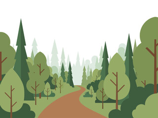 Serene Forest Path An Illustration of Nature's Tranquility