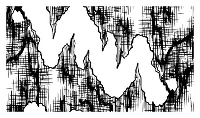 Naklejka premium Abstract grunge background with torn paper edges and scratchy hatching texture