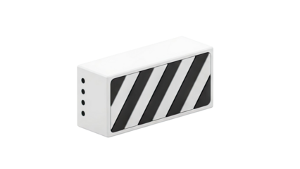 White Rectangular Device with Black and White Stripes