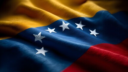 Venezuela flag showing political conflict and international relations