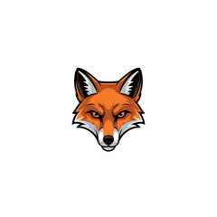 Orange fox head mascot logo