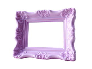 Ornate lavender square frame with floral details