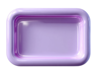 Glossy purple rectangular tray with rounded edges