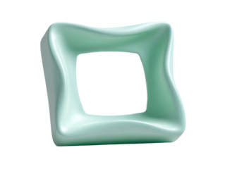 Abstract green geometric shape with smooth curves