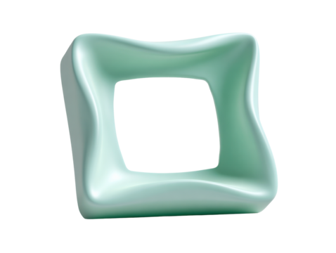 Abstract green geometric shape with smooth curves - Powered by Adobe