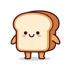 Adorable Cartoon Bread Character Illustration