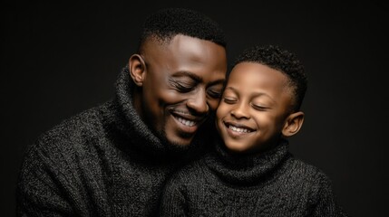 Loving Black Father and Son Portrait