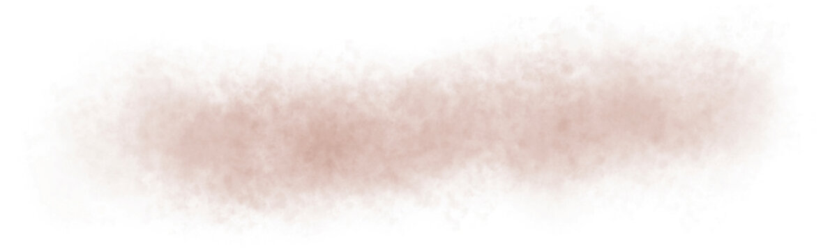 Abstract dusty rose watercolor brush stroke with soft grainy texture on transparent background
