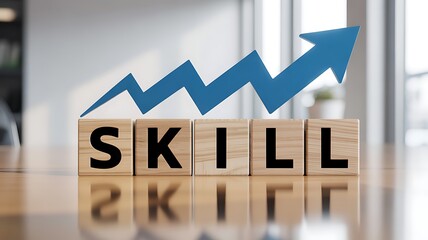 Skill Concept. The meeting at the white office table.