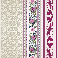 Naklejka premium wedding card design, traditional paisley floral pattern , royal India 