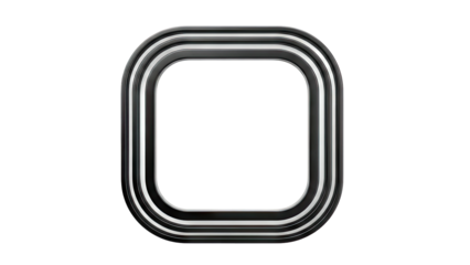 Abstract Black Rounded Square Frame