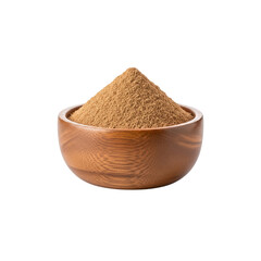 Wooden bowl filled with cinnamon powder