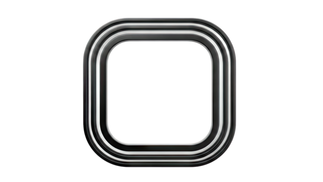Abstract Black Rounded Square Frame - Powered by Adobe