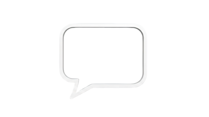 Blank White Speech Bubble Icon with Shadow Effect