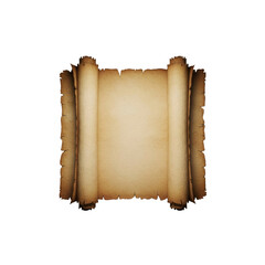 Blank aged rolled paper scroll