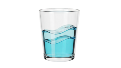 Glass of Water with Dynamic Ripples