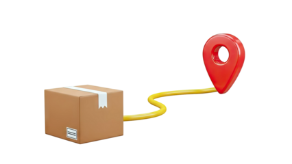 Package Delivery Route with Map Pin Icon