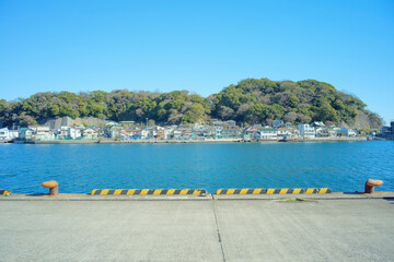 冬の神奈川県横須賀市浦賀　西浦賀からの風景