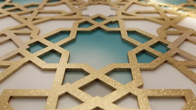 Geometric golden pattern design with subtle lighting and texture