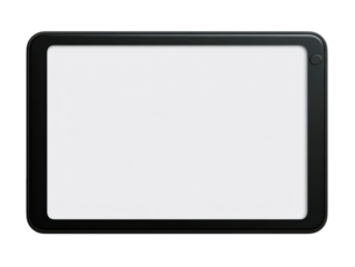 Digital tablet with blank screen and sleek black frame design
