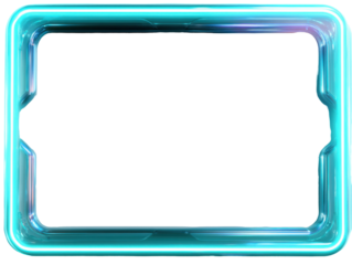 Futuristic neon frame with glowing blue and purple edges