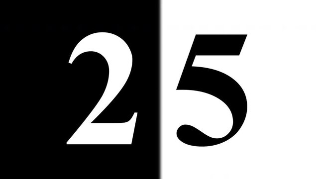 Thirty second countdown timer created for extended lead-in timing. Minimal black and white numeric motion graphic with clean layout. Suitable for live broadcasts, event intros, presentations