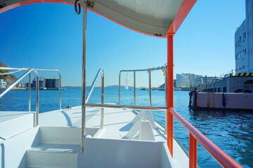 浦賀の渡し　船からの眺め　神奈川県横須賀市浦賀　西岸から東岸