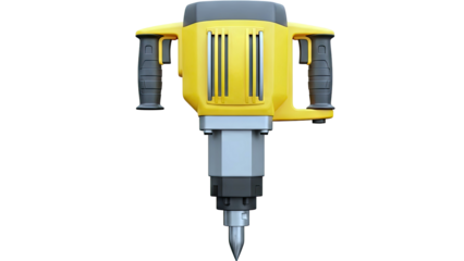 Yellow Jackhammer on White Background