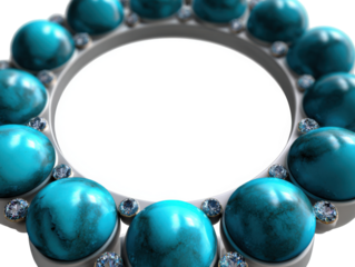 Elegant turquoise and diamond circular jewelry design