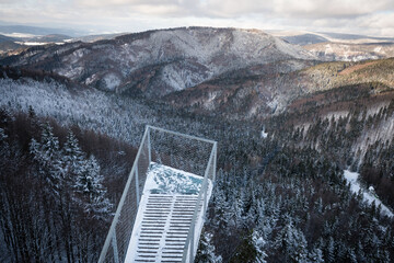 Amazing winter view from a observation deck at Skalka, Slovakia