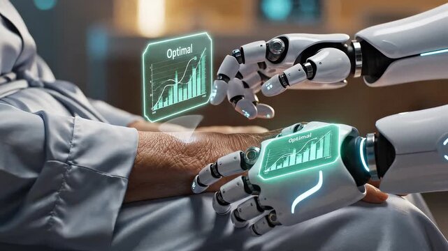 Robotic hands monitoring elderly care routine status
