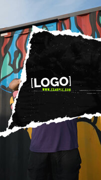 Ripped Logo Transition 02 Vertical