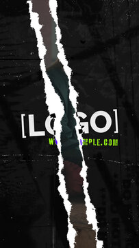 Ripped Logo Transition 01 Vertical