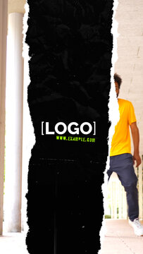 Ripped Logo Transition 06 Vertical