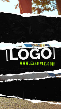 Ripped Logo Transition 08 Vertical