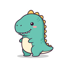 Obraz premium Cute Cartoon Dinosaur Illustration for Kids