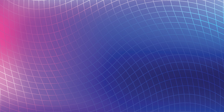Vibrant Neon Grid Gradient From Pink to Blue Warp for Modern Digital Backgrounds and Design