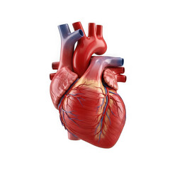 3d human heart anatomy isolated on transparent background isolated on transparent background